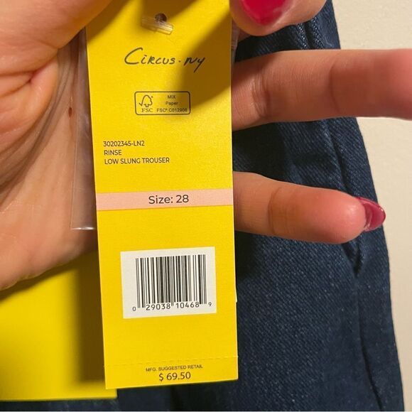 NWT Sam Edelman Circus Low Rise Denim Trouser in Rinse Dark Wash- Size 28 - Picture 8 of 8